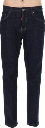 Dsquared2 Teddy Straight-Leg Dark Indigo Cotton Jeans