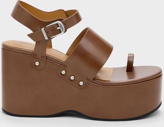 Charles & Keith Tarian Toe-Ring Platform Wedges