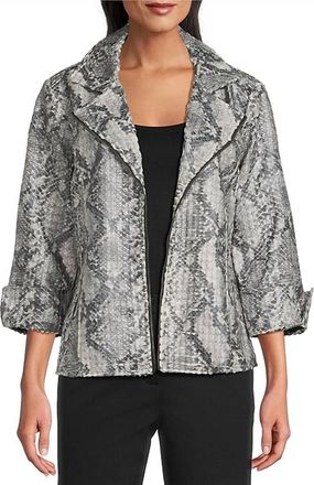 Multiples Snakeskin Print Jacket In Multi