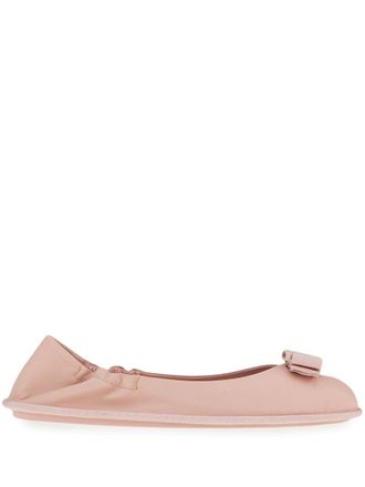 Ferragamo Nomadic Stories ballet flats - women - Nappa Leather/Rubber/Fabric - 5.5B - Pink