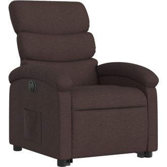 vidaXL Vidaxl - Sill&oacute;n El&eacute;ctrico Reclinable Elevable De Tela Marr&oacute;n Oscuro