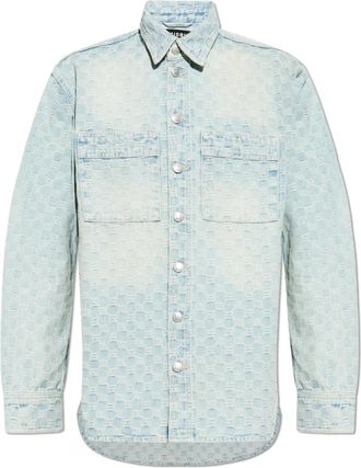 Misbhv Denim Monogram Shirt - Heren - Spijkeroverhemden - Blauw - M - Denim - Overhemden