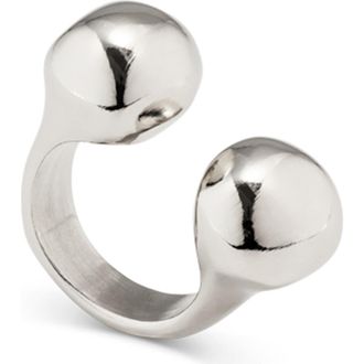 UNOde50 Open Ring with Two Beads in Silver at Nordstrom, Size 7.5