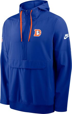 Nike Denver Broncos Alt Anorak Nike Mens NFL 1/2-Zip Hooded Jacket in Blue | 03ATEH73Q8W-J5Z