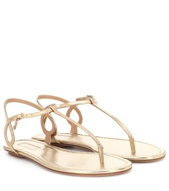 Aquazzura Almost Bare metallic leather sandals