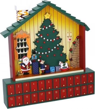 Trade Shop Trade Shop - Calendario De Adviento Pap&aacute; Noel Casa De Madera Cajones De Madera Decoraciones Navide&ntilde;as