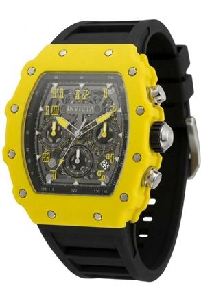 Invicta Racing 69733 Herenhorloge - Quartz Uurwerk - Acryl met Zilveren Wijzerplaat - 44 mm