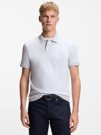 HUGO BOSS poloshirt Boss Orange grijs 2-knoops katoen