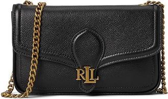 Lauren Ralph Lauren Pebbled Leather Bradley Crossbody Wallet Wallet Womens Handbags Black