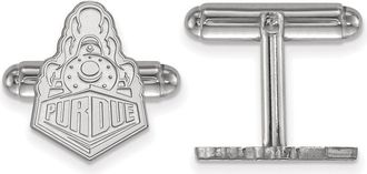 Diamond2Deal Sterling Silver Rhodium-plated Purdue University Boilermakers Train Logo Cuff Links
