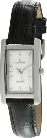 Peugeot Classic Rectangular Contour Leather Watch- 34x20MM in Black at Nordstrom