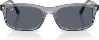 Ray-Ban 60mm Rectangle Sunglasses in Transparent Grey/blue at Nordstrom