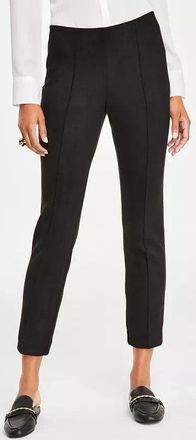 Anne Klein Leggings Womens Black Suede Slim Fit Elastic Waist Pull On FTS1490