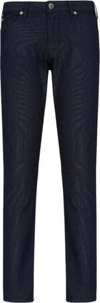 Armani Slim-fit katoenmix armure broek - Heren - Slim Fit Jeans - Blauw - W32 L32 - Katoen - Jeans