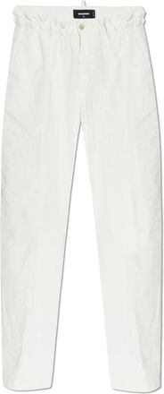 Dsquared2 Tapered-Leg Broek - Heren - Slim Fit Broeken - Wit - XL - Katoen - Broeken