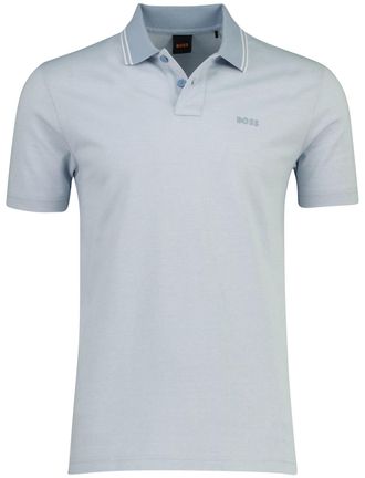 HUGO BOSS Lichtblauw poloshirt Boss Orange Peoxfordnew 2-knoops