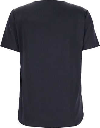 Max Mara Womens Blue Crewneck T-Shirt Silk Top