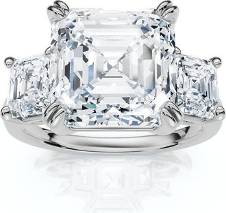 Pompeii3 Certified 6Ct Asscher Cut Diamond Engagement Ring 14k Gold Lab Grown