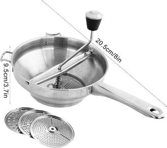 OEM Prensa Para Pur&eacute; De Patatas, Machacador De Patatas De Acero Inoxidable Con 3 Discos Intercambiables Y Mango De Silicona, Mermelada