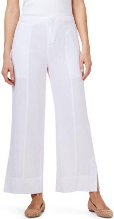 Nic+Zoe Rumba Park Wide Leg Crop Organic Linen Blend Pants in Paper White at Nordstrom Rack, Size 4P