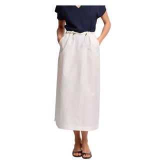 Kocca Midi Skirts, female, White, Size: XL Chic Natural Flowing Long Skirt