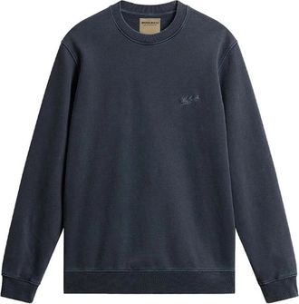 Woolrich Garment-Dyed Crewneck - Heren - Sweatshirts - Blauw - S - Katoen - Hoodies & sweatvesten
