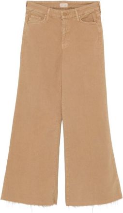Mother Beige Straight Mid Rise Jean