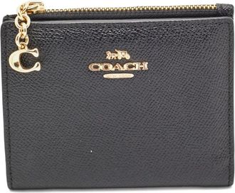 Coach 2020s leren portemonnee met rits - Zwart