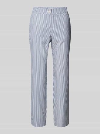 Christian Berg Hose aus Seersucker in verk&uuml;rzter Passform in Jeansblau, Gr&ouml;&szlig;e 34