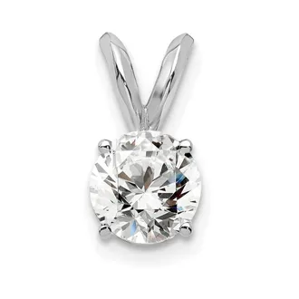Diamond2Deal 14k White Gold 1/2 Ct Certified Lab Grown Diamond Solitaire Pendant