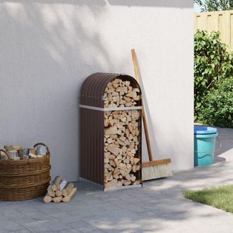 vidaXL Le&ntilde;ero De Acero Galvanizado Marr&oacute;n 40x45x100 Cm Vidaxl