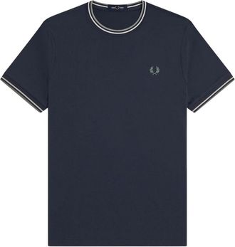 Fred Perry Twin Tipped T-Shirt - Heren - T-shirts - Blauw - L - Katoen - Tops