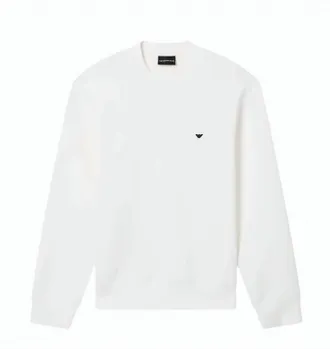 Emporio Armani White Double Jersey Crewneck Sweatshirt
