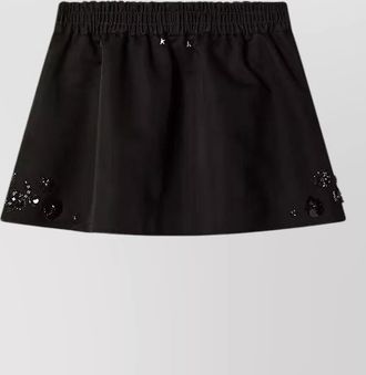 Golden Goose mini skirt elastic waistband floral embellishments