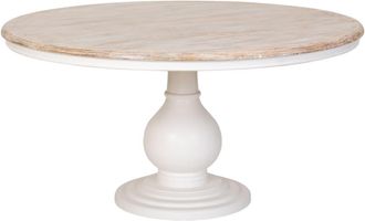 Wanderlust Deco Mesa de comedor de madera blanca 152x152x76h cm