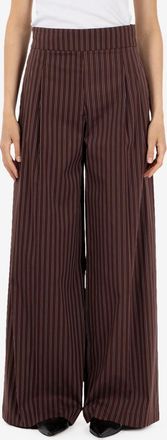 Patrizia Pepe Pantalone popeline a righe wood brown