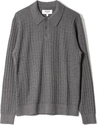 Wax London V-neck Knitwear, male, Gray, XL, Oban Polo