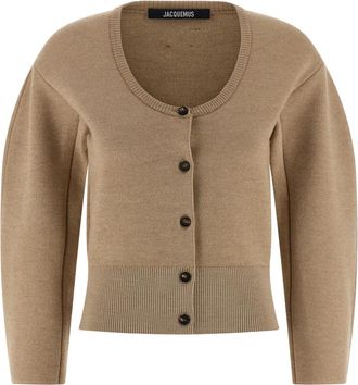 Jacquemus Le Gilet Doppio Cardigan - Dames - Vesten - Beige - 2XS - Wol - Truien & Vesten