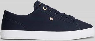 Tommy Hilfiger Low Top Sneaker aus Canvas mit Logo-Applikation in Dunkelblau, Gr&ouml;&szlig;e 36