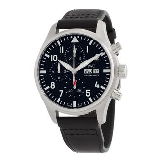 IWC Pre-owned IWC Pilots Chronograph Automatic Black Dial Mens Watch IW378001