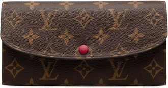 Louis Vuitton Brown Fuchsia Pink Pvc Leather Long Wallet (Bi-Fold) (Pre-Owned)
