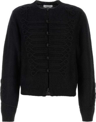 Alexander McQueen Alexander Mcqueen Mens Black Viscose Blend Cardigan - Size X-Large