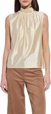 Lyss&eacute; Marcia Turtleneck Ruching Top In Silky Cream
