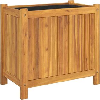 vidaXL Vidaxl - Jardinera Con Forro Madera Maciza De Acacia 54x31x50 Cm