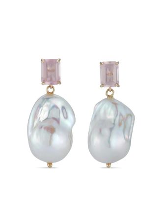 Mateo Bijoux Orecchini con perla in oro giallo 14kt - Rosa