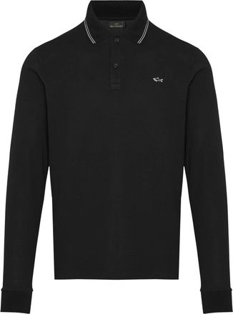 Paul & Shark Polo Shirt van Katoen met Geborduurd Logo - Heren - Polos - Zwart - S - Katoen - Tops
