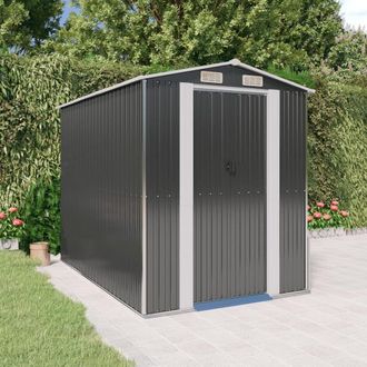 Berkfield Home Garden Shed Anthracite 192x274x223 cm Galvanised Steel in Black | Size: 192 x 274 x 223 cm