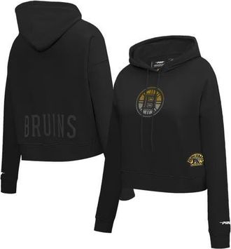 Pro Standard Womens Pro Standard Black Boston Bruins Jewels Cropped Pullover Hoodie at Nordstrom, Size Xx-Large