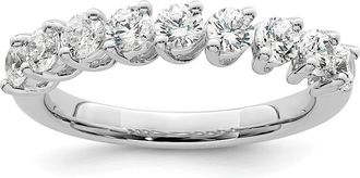 Diamond2Deal 14k White Gold Lab Grown Diamond 9-Stone Band Ring 1Ct Clarity- VS Color- G-H