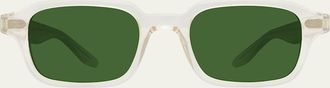 Barton Perreira Mens Transparent-Acetate Rectangle Sunglasses